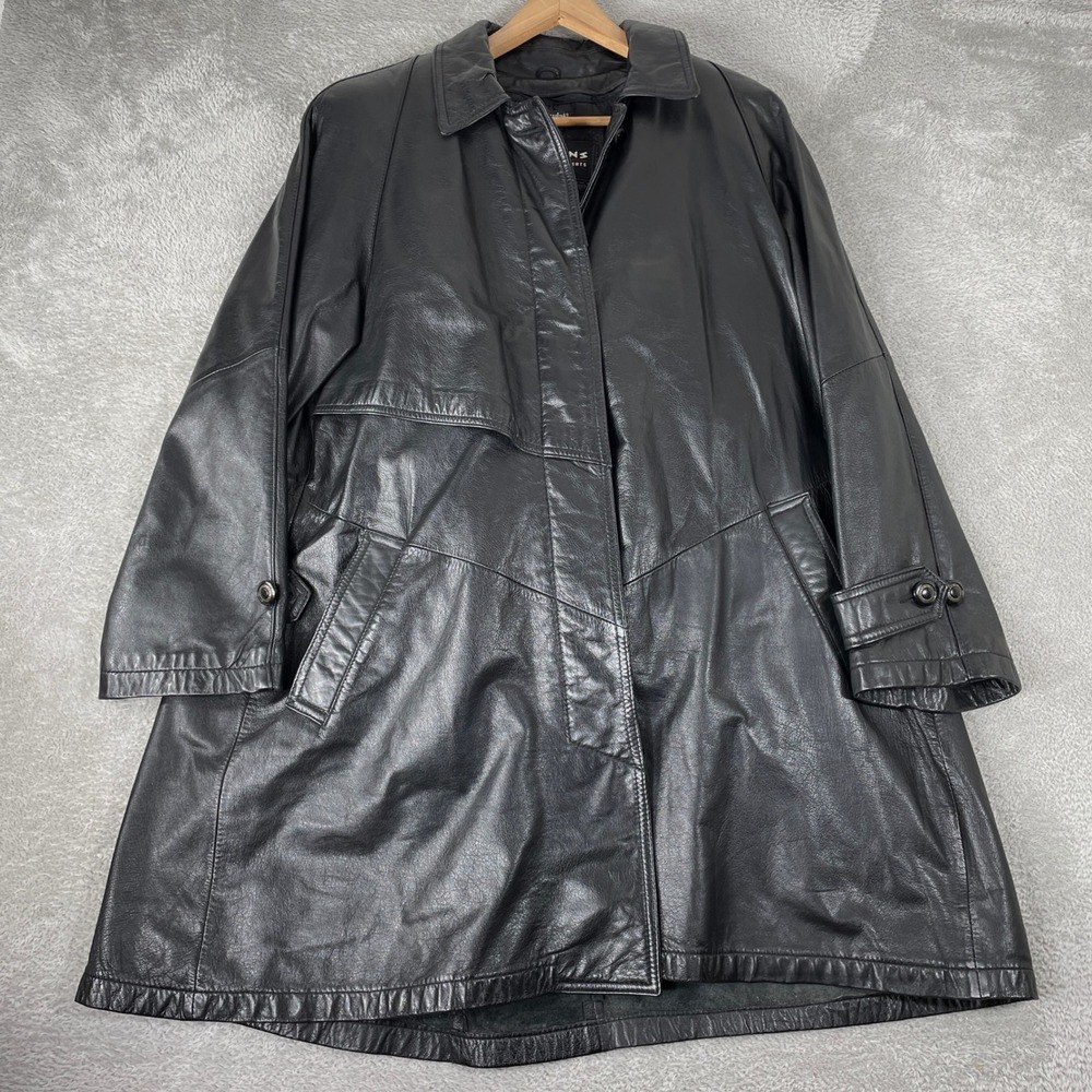 Vintage Wilsons Leather Jacket Womens Medium Black Thinsulate Insulated Coat